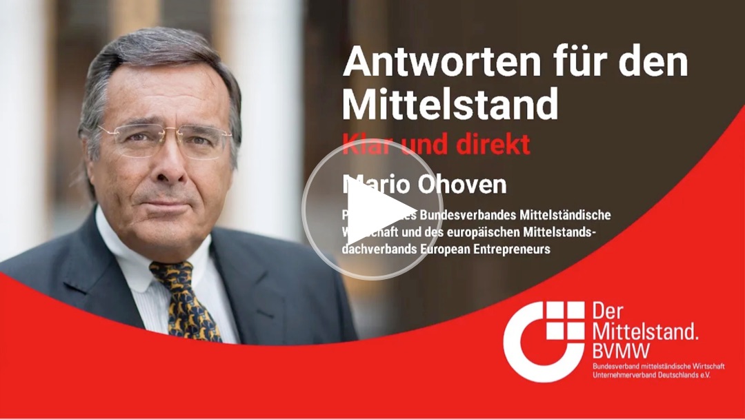 Mittelstandspräsident Mario Ohoven äußert sich zur temporären Mehrwertsteuersenkung und über die Risiken eines zweiten Lockdowns.