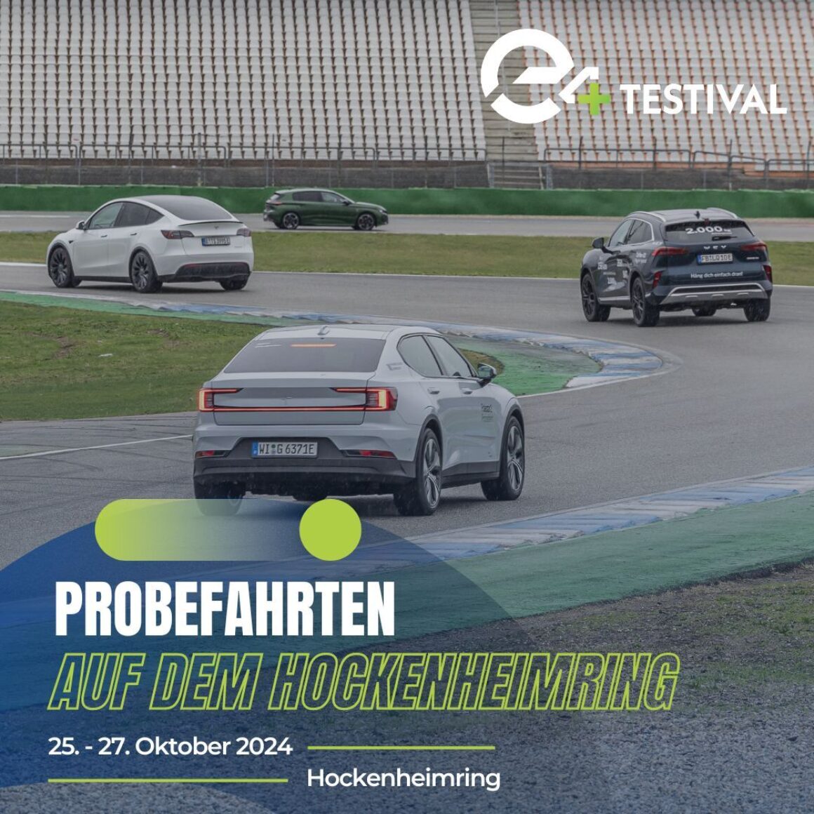 Autos bei Testfahrt auf dem Hockenheimring