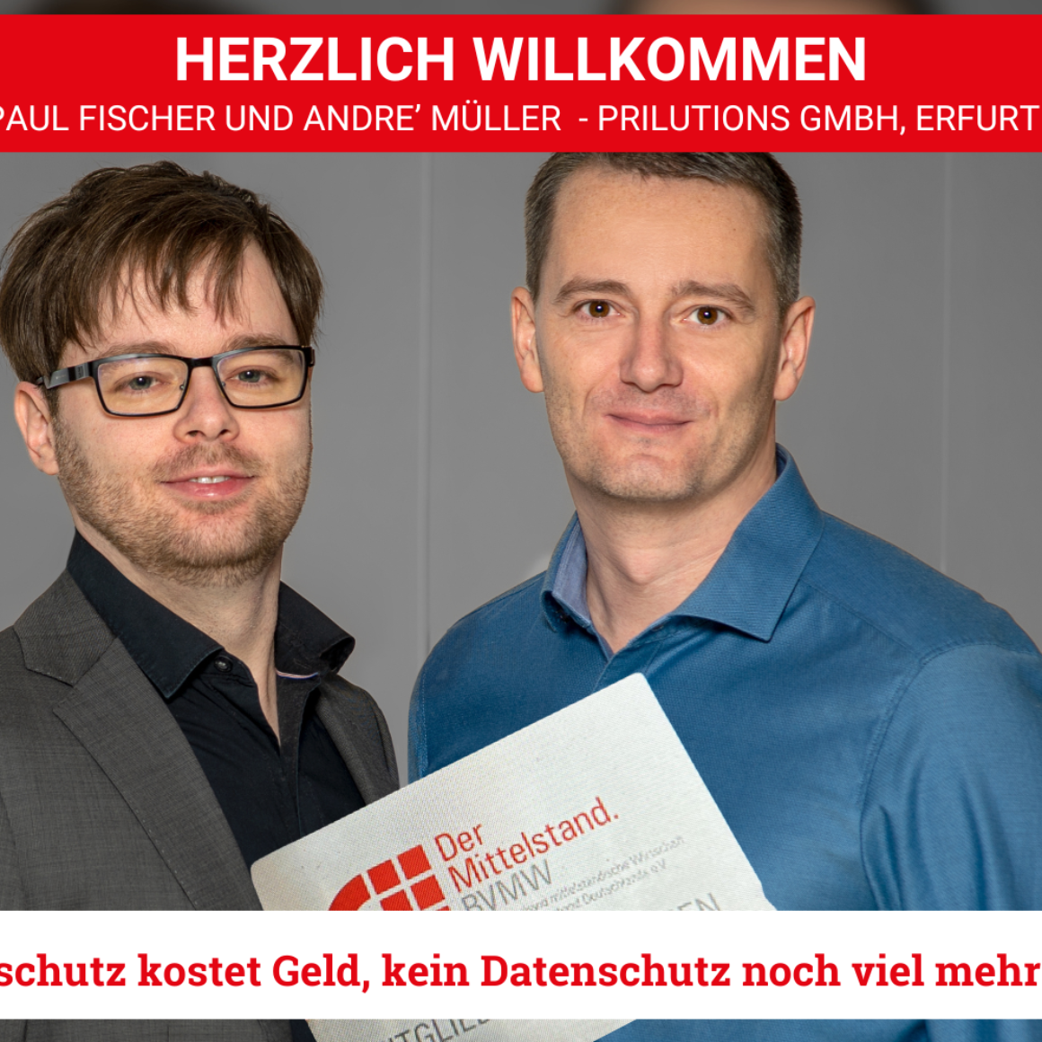 Rechtsanwälte André Müller und Paul Fischer, sind Ihre Experten im Datenschutzrecht