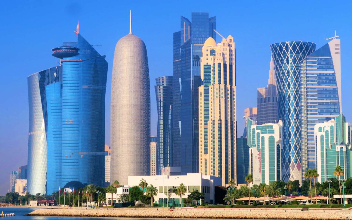 Blick auf die Skyline von Katar