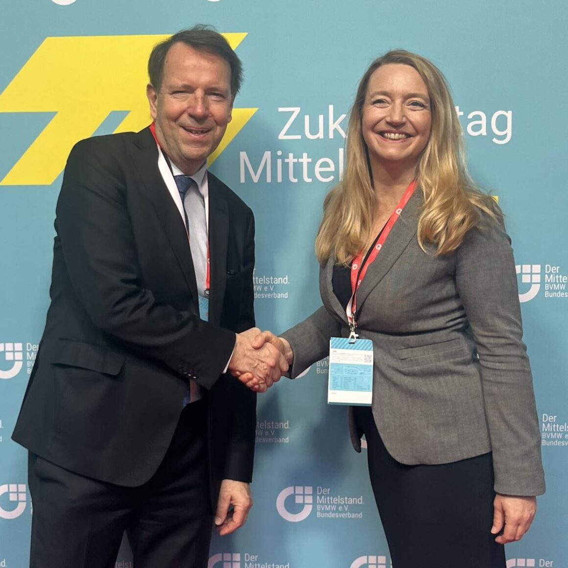 Herr Prof. Dr. Wortmann und Frau Gabler auf dem Zukunftstag Mittelstand 2024